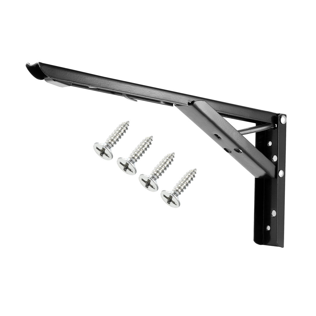 uxcell Uxcell Folding Bracket 11.6 inch 295mm for Shelves Table Desk Wall Mounted Support Collapsible Long Release Arm Space Saving Carbon Steel