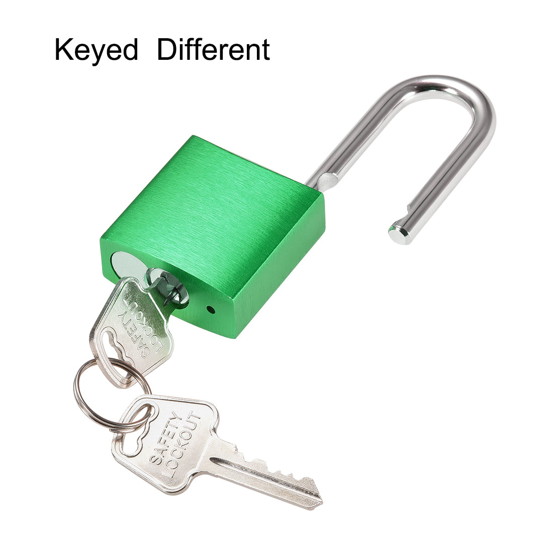 uxcell Uxcell 1-1/2 Inch Shackle Key Different Safety Padlock Aluminum Alloy Lock Green