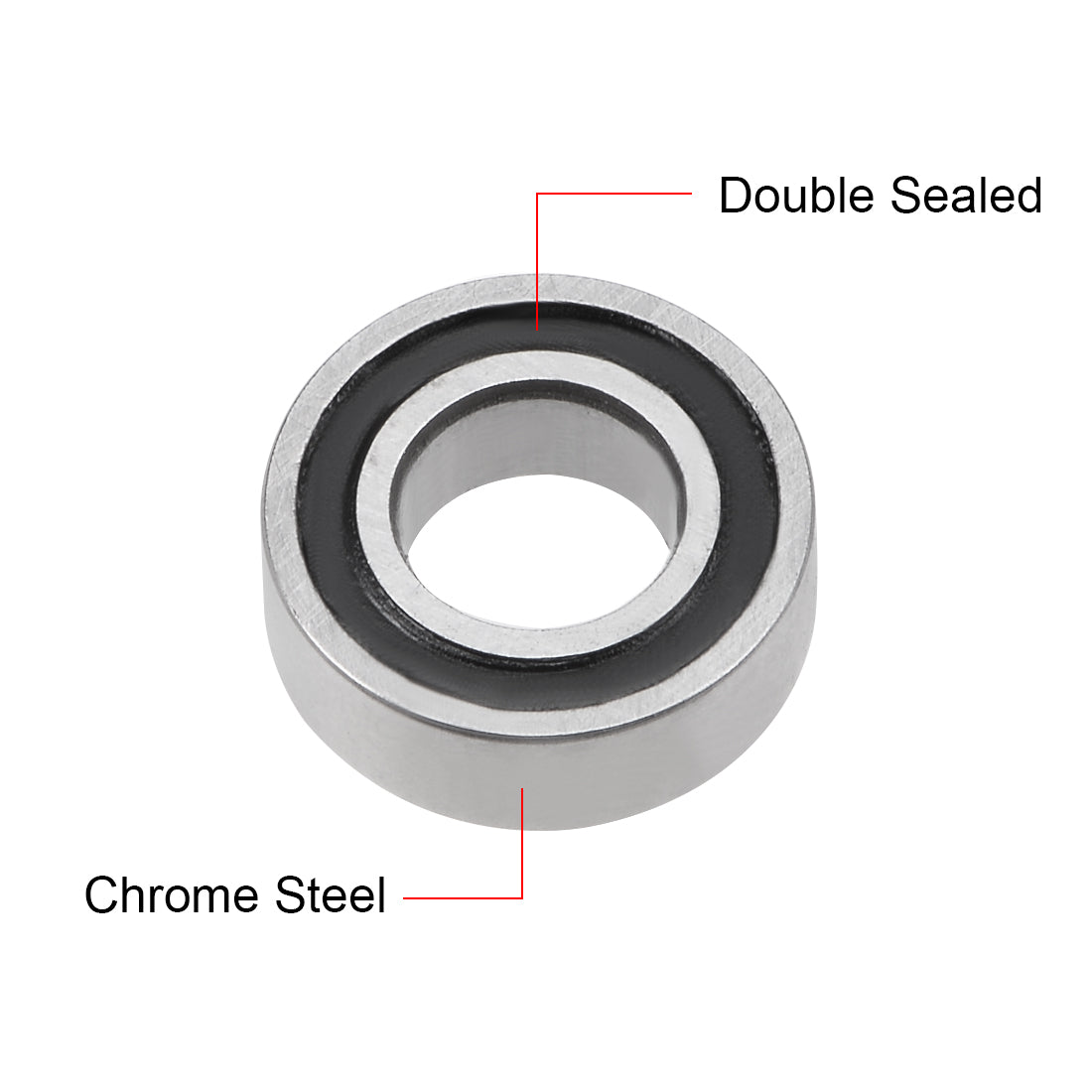 uxcell Uxcell Deep Groove Ball Bearing Double Sealed ABEC-3 Bearings