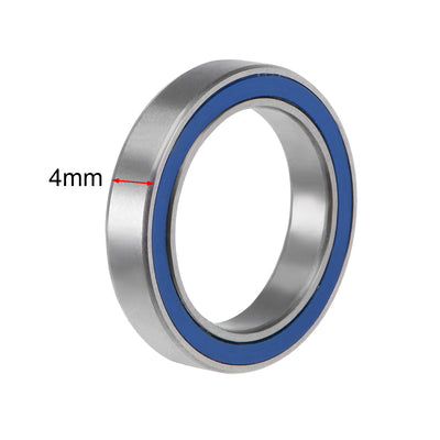 Harfington Uxcell Deep Groove Ball Bearing Thin Section Double Seal Chrome Steel Blue Cover