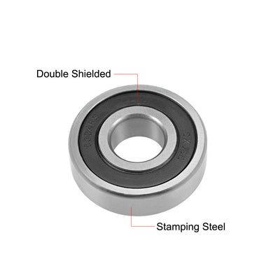 Harfington Uxcell Deep Groove Ball Bearing Double Sealed ABEC-3 Z1 Bearings