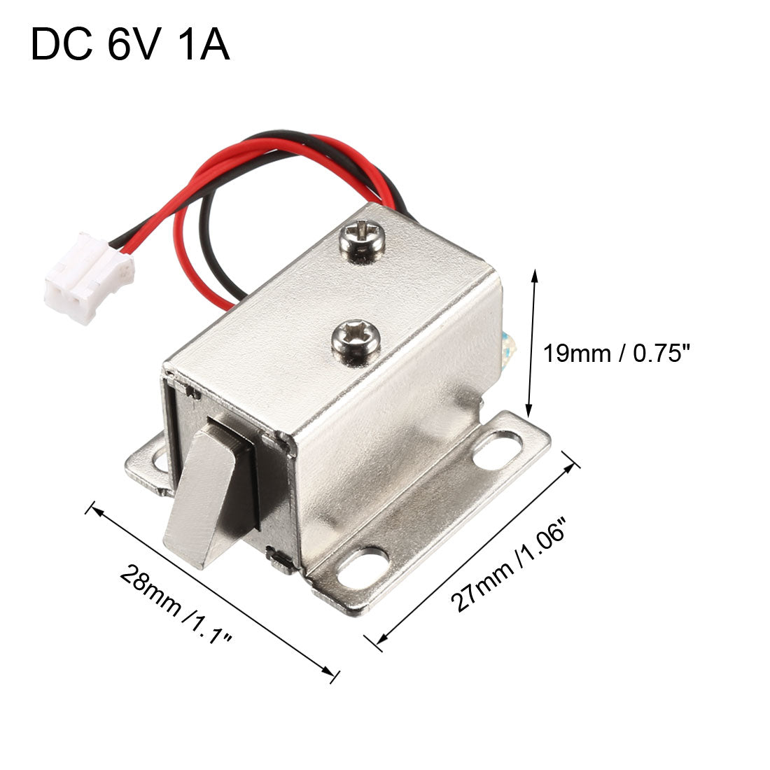 uxcell Uxcell DC 6V 1A 6mm Mini Electromagnetic Solenoid Lock Assembly Tongue Up for Electirc Lock Cabinet Door Lock