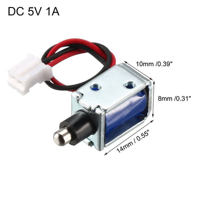 Harfington Uxcell DC 5V 1A 30g 3mm Mini Electromagnetic Solenoid Lock Pull Type for Electric Lock Cabinet Door Lock