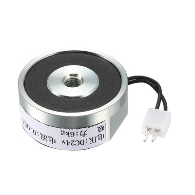 Harfington Uxcell DC24V 60N 6KG Lift Holding Electromagnet Sucking Disc Electric Lifting Magnet Solenoid