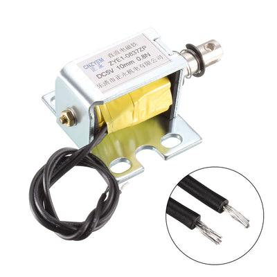 Harfington Uxcell DC Push Pull Type Solenoid Electromagnet, DC5V 18W 0.8N 10mm, Open Frame Type, Linear Motion