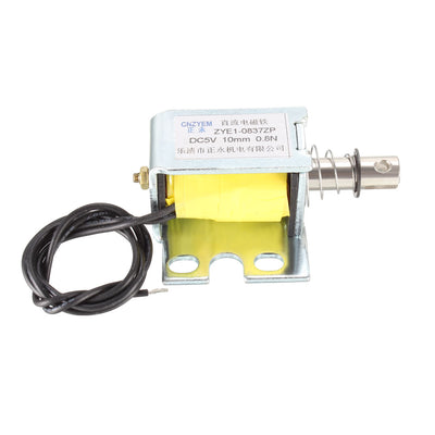Harfington Uxcell DC Push Pull Type Solenoid Electromagnet, DC5V 18W 0.8N 10mm, Open Frame Type, Linear Motion
