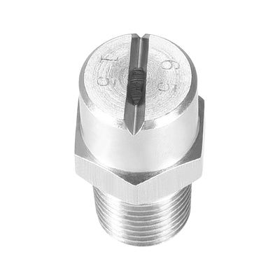 Harfington Uxcell Flat Fan Spray Tip - 1/8BSPT Male Thread 304 Stainless Steel Nozzle - 65 Degree 2mm Orifice Diameter - 2 Pcs
