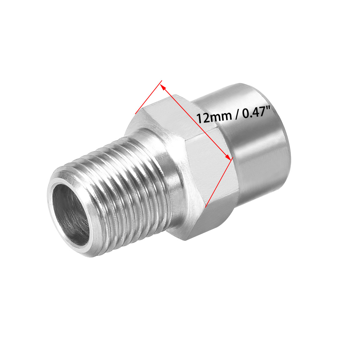 Uxcell Uxcell Flat Fan Spray Tip - 1/8BSPT Male Thread 304 Stainless Steel Nozzle - 65 Degree 2mm Orifice Diameter - 2 Pcs