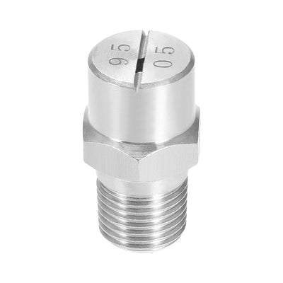 Harfington Uxcell Flat Fan Spray Tip - 1/8BSPT Male Thread 304 Stainless Steel Nozzle - 95 Degree 1.1mm Orifice Diameter