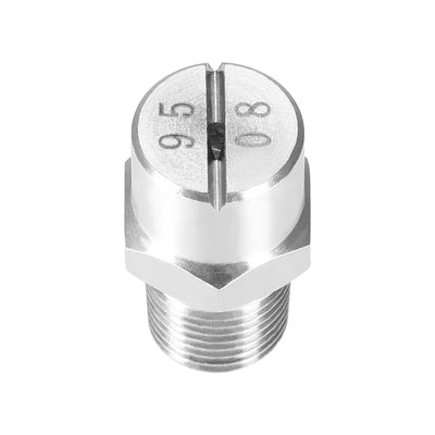 Harfington Uxcell Flat Fan Spray Tip - 1/8BSPT Male Thread 304 Stainless Steel Nozzle - 95 Degree 1.1mm Orifice Diameter - 2 Pcs