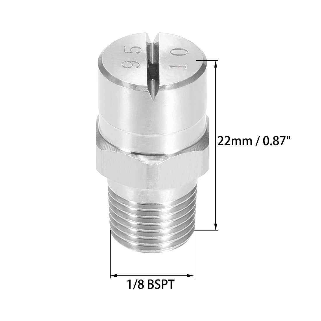 Uxcell Uxcell Flat Fan Spray Tip - 1/8BSPT Male Thread 304 Stainless Steel Nozzle - 95 Degree 1.1mm Orifice Diameter - 2 Pcs