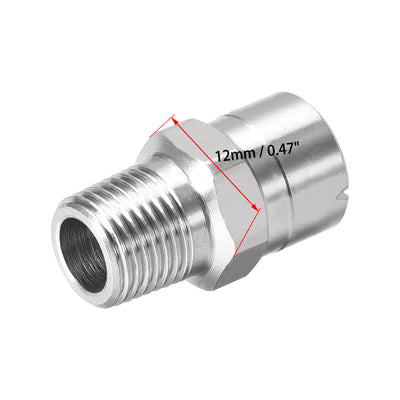 Harfington Uxcell Flat Fan Spray Tip - 1/8BSPT Male Thread 304 Stainless Steel Nozzle - 110 Degree 2mm Orifice Diameter - 2 Pcs