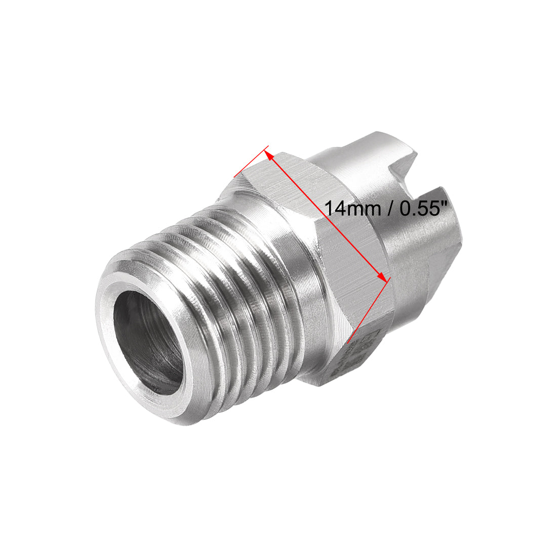 Uxcell Uxcell Flat Fan Spray Tip - 1/4BSPT Male Thread 304 Stainless Steel Nozzle - 65 Degree 1.8mm Orifice Diameter