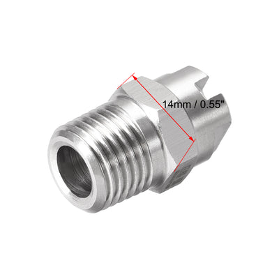 Harfington Uxcell Flat Fan Spray Tip - 1/4BSPT Male Thread 304 Stainless Steel Nozzle - 65 Degree 1.8mm Orifice Diameter