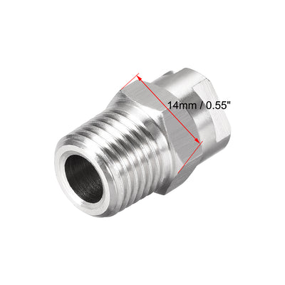 Harfington Uxcell Flat Fan Spray Tip - 1/4BSPT Male Thread 304 Stainless Steel Nozzle - 65 Degree 2.4mm Orifice Diameter - 2 Pcs
