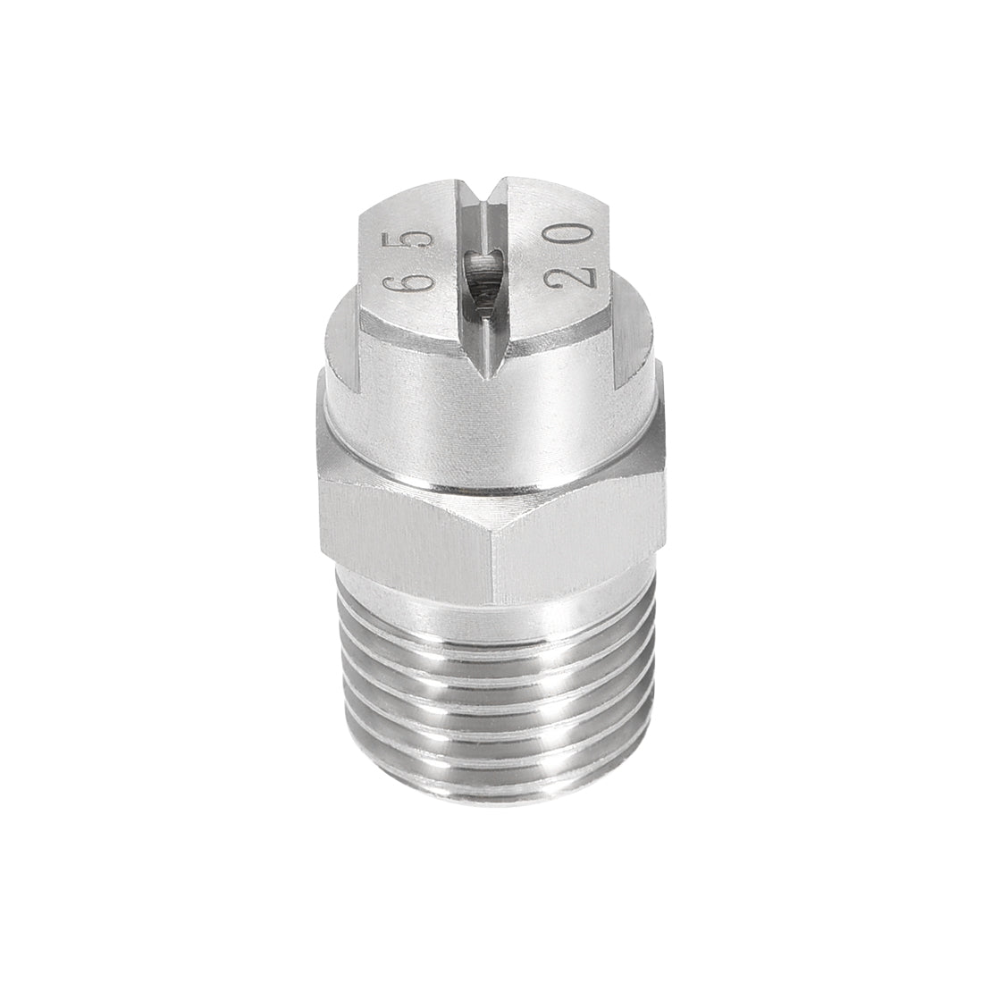Uxcell Uxcell Flat Fan Spray Tip - 1/4BSPT Male Thread 304 Stainless Steel Nozzle - 65 Degree 1.8mm Orifice Diameter