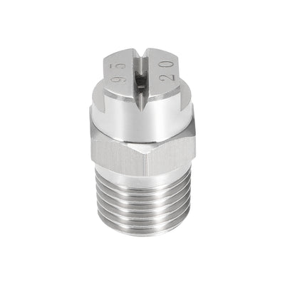 Uxcell Uxcell Flat Fan Spray Tip - 1/4BSPT Male Thread 304 Stainless Steel Nozzle - 95 Degree 2mm Orifice Diameter