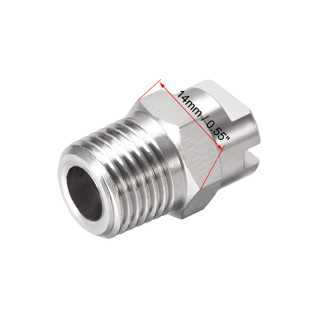 Uxcell Uxcell Flat Fan Spray Tip - 1/4BSPT Male Thread 304 Stainless Steel Nozzle - 110 Degree 1.1mm Orifice Diameter