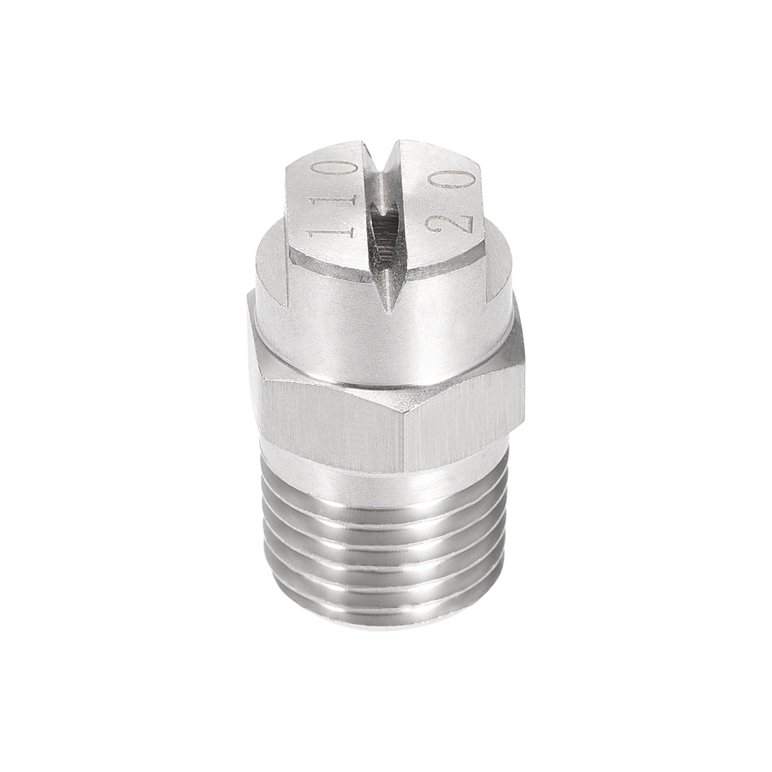 Uxcell Uxcell Flat Fan Spray Tip - 1/4BSPT Male Thread 304 Stainless Steel Nozzle - 110 Degree 1.1mm Orifice Diameter