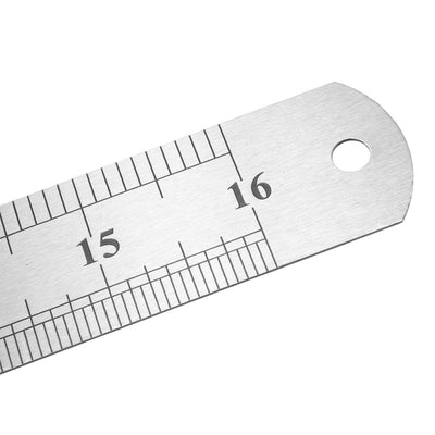 Harfington Uxcell Straight Ruler 400mm 16 Inch Metric Stainless Steel Measuring Ruler Tool with Hanging Hole