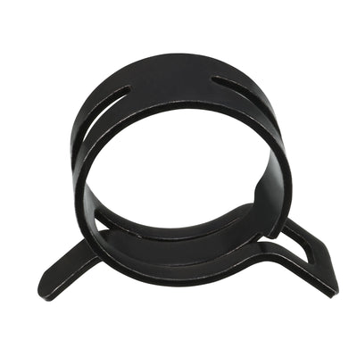 Harfington Uxcell Steel Band Clamp 25mm for Fuel Line Silicone Hose Tube Spring Clips Clamp Black Manganese Steel 10Pcs