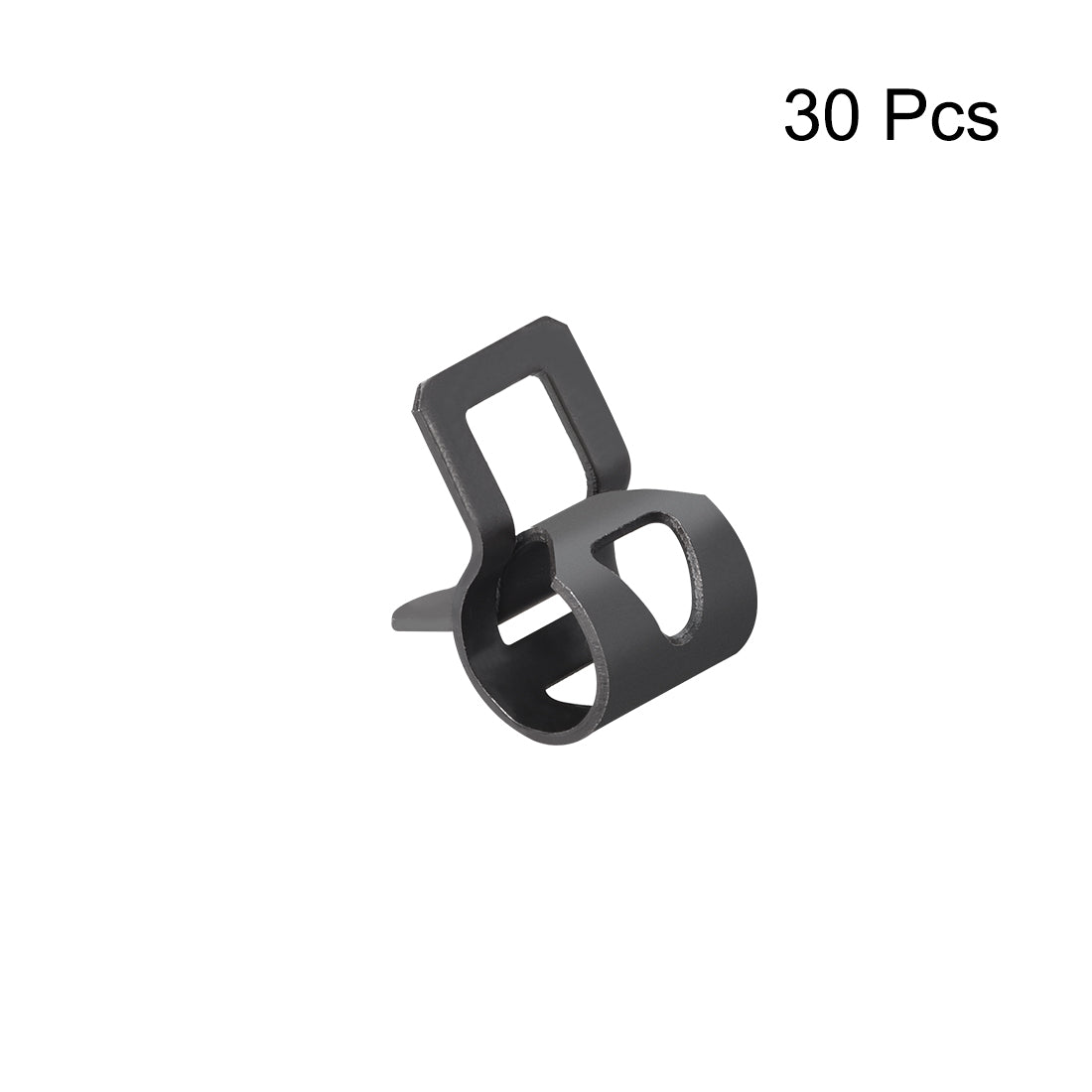 Uxcell Uxcell Steel Band Clamp 11mm for Fuel Line Silicone Hose Tube Spring Clips Clamp Black Manganese Steel 30Pcs