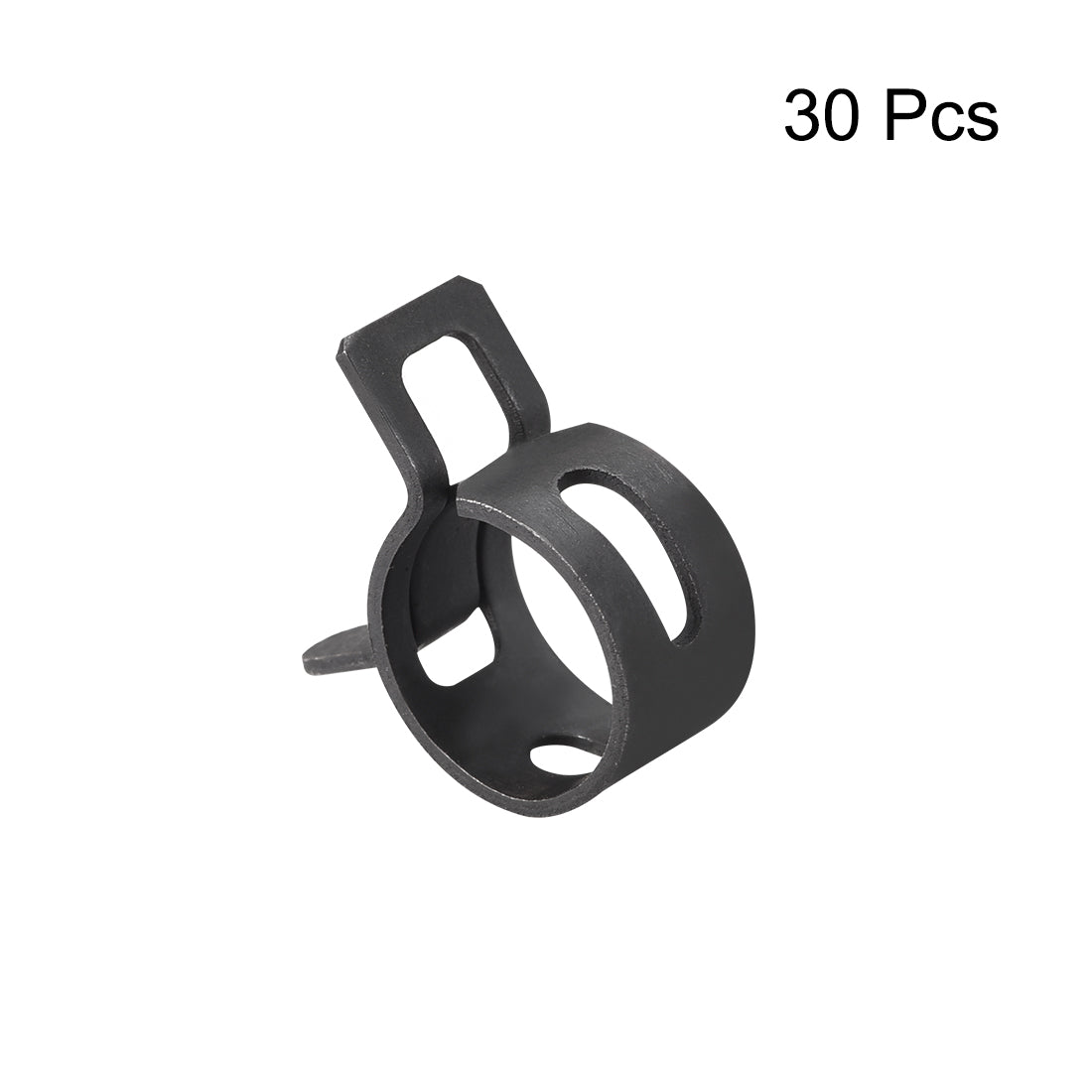 Uxcell Uxcell Steel Band Clamp 11mm for Fuel Line Silicone Hose Tube Spring Clips Clamp Black Manganese Steel 30Pcs