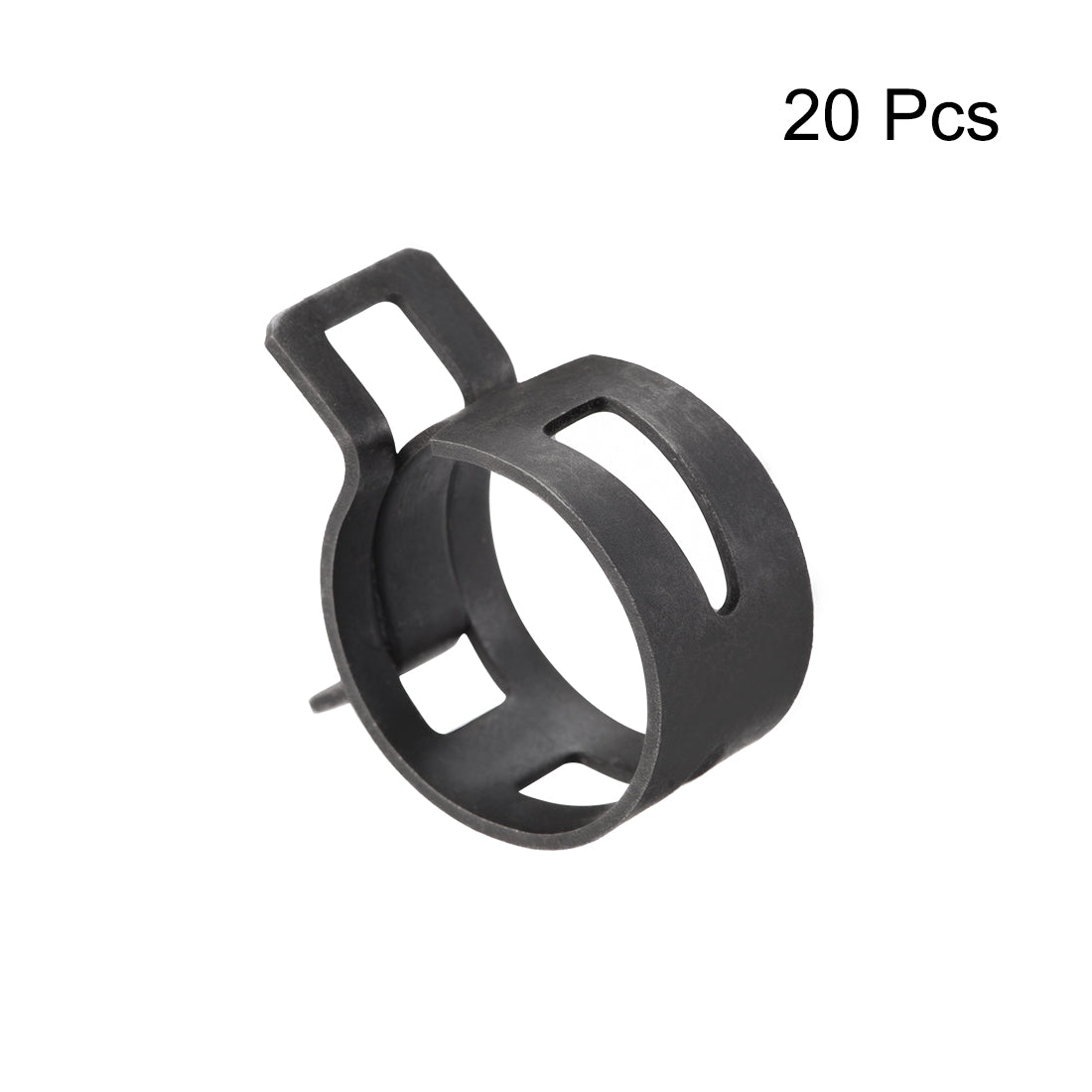 uxcell Uxcell Steel Band Clamp 19mm for Fuel Line Silicone Hose Tube Spring Clips Clamp Black Manganese Steel 20Pcs