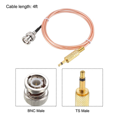 Harfington Uxcell BNC Male to 3.5mm (1/8") Male Coaxial Power Audio Cable Jumper Cable