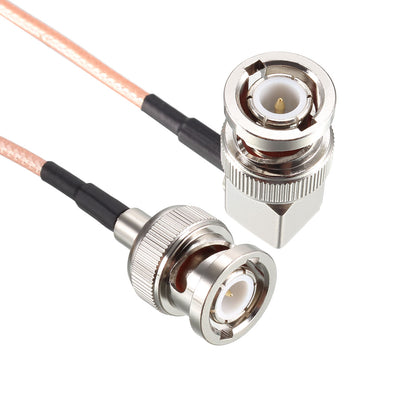 Harfington Uxcell BNC Male to BNC Male Right Angle Coax Cable RG316 RF Coaxial Cable 0.5 ft