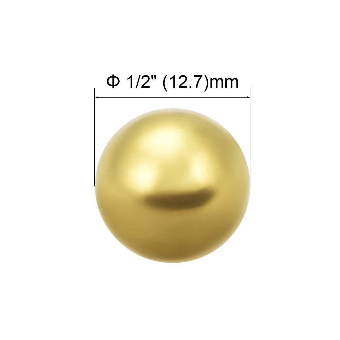 uxcell Uxcell 1/2-inch Precision Solid Brass Bearing Balls 5pcs