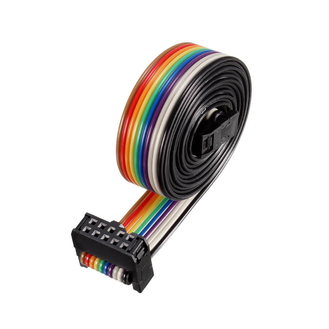uxcell Uxcell IDC Rainbow Wire Flat Ribbon Cable 10P A-type FC/FC Connector 2.54mm Pitch 1m/39.3inch Length