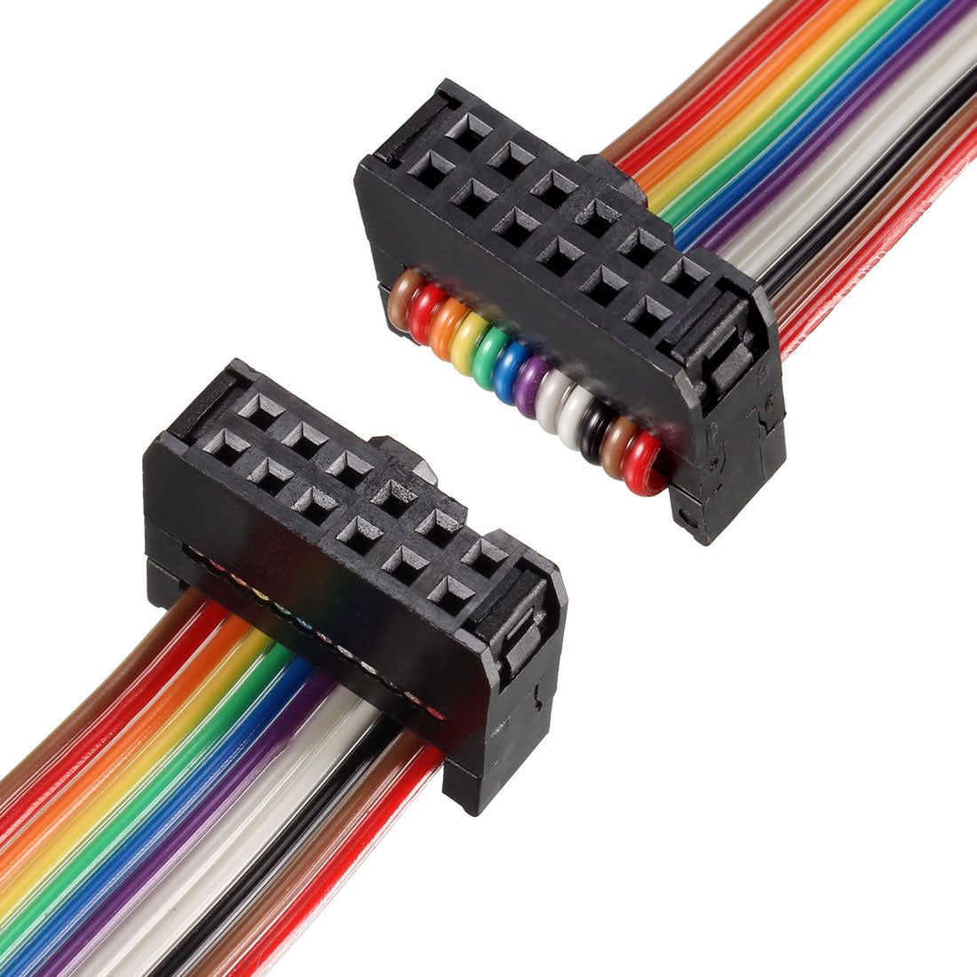 uxcell Uxcell IDC Rainbow Wire Flat Ribbon Cable 12P A-type FC/FC Connector 2.54mm Pitch 1m/39.3inch Length