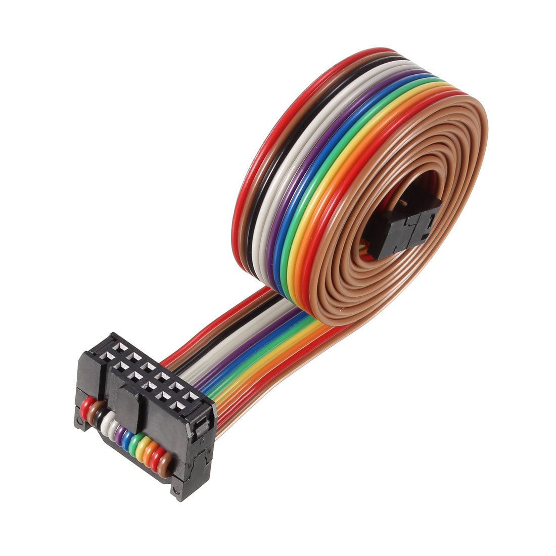 uxcell Uxcell IDC Rainbow Wire Flat Ribbon Cable 12P A-type FC/FC Connector 2.54mm Pitch 1m/39.3inch Length