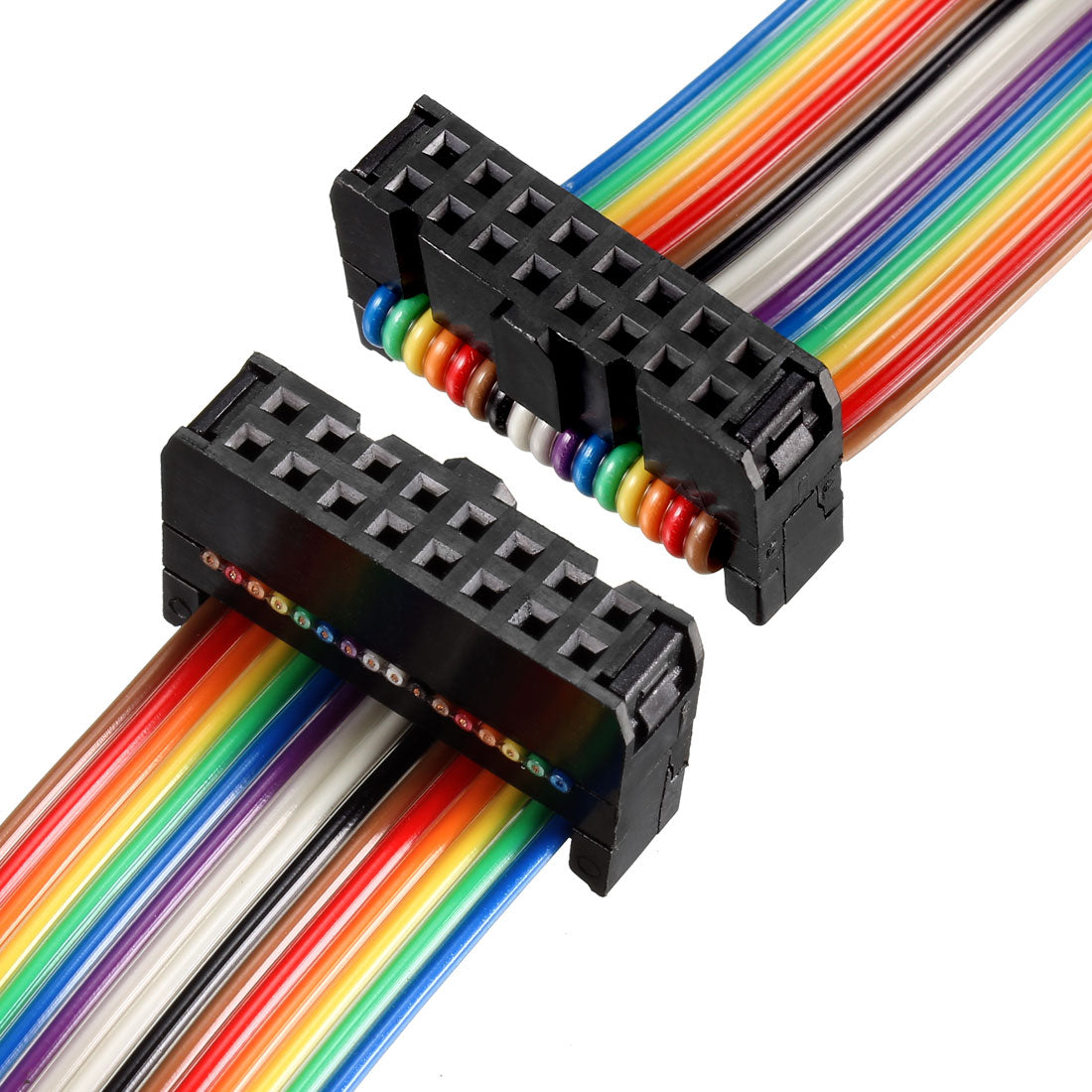 uxcell Uxcell IDC Rainbow Wire Flat Ribbon Cable 16P A-type FC/FC Connector 2.54mm Pitch 1m/39.3inch Length