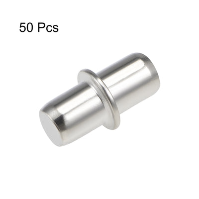 Harfington Uxcell Shelf Bracket Peg 6x15.4mm Nickel Plated Holder Support Pins for Cabinet 50 Pcs