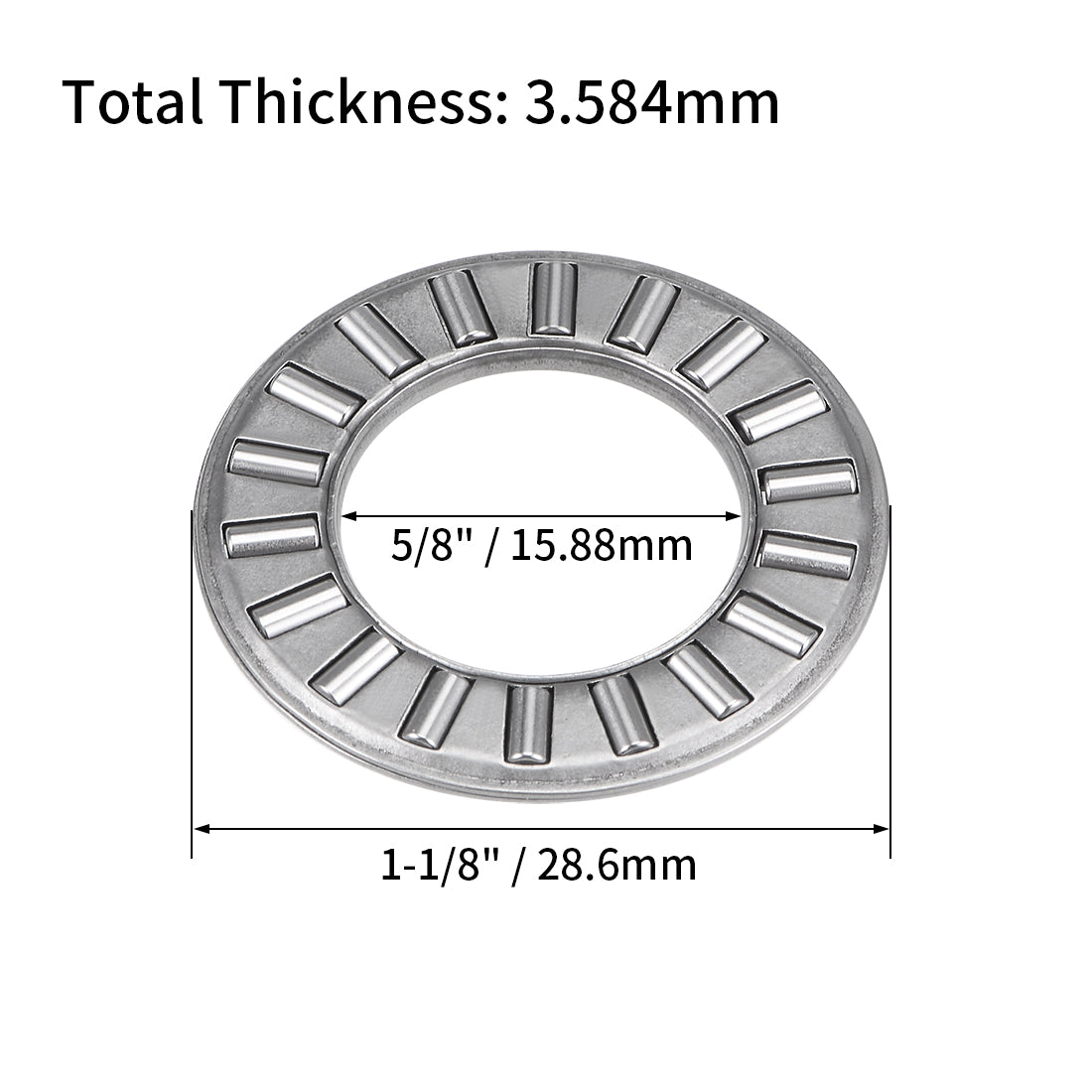 uxcell Uxcell Thrust Needle Roller Bearings with Washers Bearing Chrome Steel