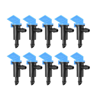 uxcell Uxcell Flag Dripper 2 GPH 8L/H Emitter Sprinkler for Garden Lawn Drip Irrigation Connect 4/7mm Hose, Plastic 10pcs