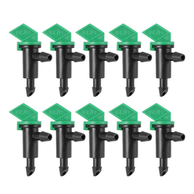 uxcell Uxcell Flag Dripper 4 GPH 16L/H Emitter Sprinkler for Garden Lawn Drip Irrigation Connect 4/7mm Hose, Plastic 10pcs