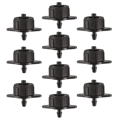 Harfington Uxcell Pressure Compensating Dripper 1 GPH 4L/H Emitter for Garden Lawn Drip Irrigation with Barbed Hose Connector, Plastic Black 15pcs