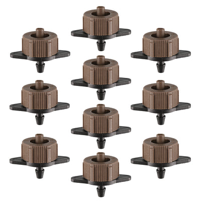 Harfington Uxcell Pressure Compensating Dripper 2 GPH 8L/H Emitter for Garden Lawn Drip Irrigation with Barbed Hose Connector, Plastic Black Brown 25pcs