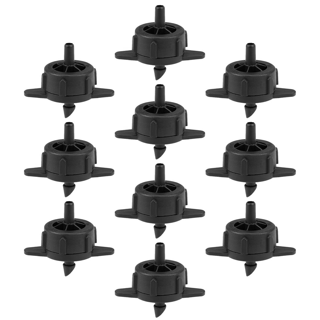 uxcell Uxcell Pressure Compensating Dripper 1 GPH 4L/H Emitter for Garden Lawn Drip Irrigation with Barbed Hose Connector Black 10pcs