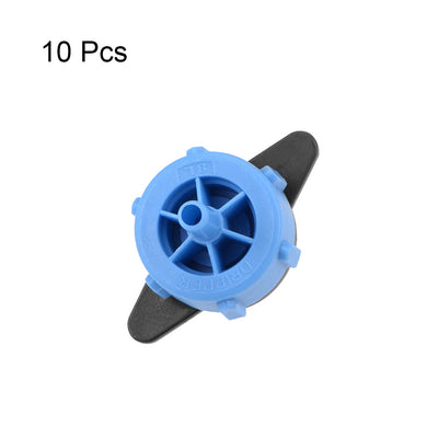 Harfington Uxcell Pressure Compensating Dripper 2GPH 8L/H Emitter for Garden Lawn Drip Irrigation with Barbed Hose Connector Plastic Black Blue 10pcs
