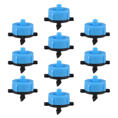 uxcell Uxcell Pressure Compensating Dripper 4GPH 16L/H Emitter for Garden Lawn Drip Irrigation with Barbed Hose Connector Plastic Black Blue 15pcs
