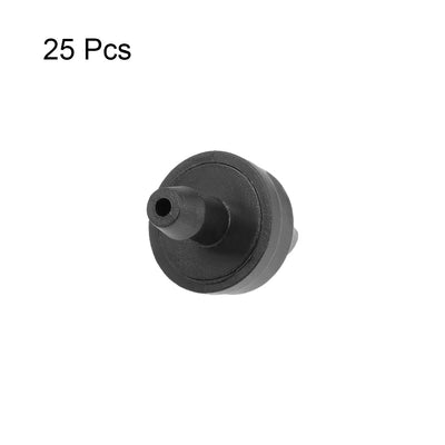 Harfington Uxcell Pressure Compensating Dripper 2.6GPH 10L/H Emitter for Garden Lawn Drip Irrigation with Barbed Hose Connector Plastic Black 25pcs