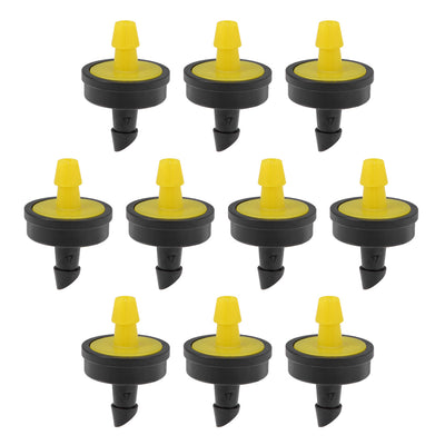 uxcell Uxcell Pressure Compensating Dripper 5GPH 20L/H Emitter for Garden Lawn Drip Irrigation with Barbed Hose Connector Plastic Yellow 15pcs
