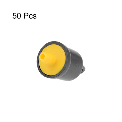 Harfington Uxcell Pressure Compensating Dripper 5 GPH 20L/H Emitter for Garden Lawn Drip Irrigation with Barbed Hose Connector Plastic Yellow 50pcs