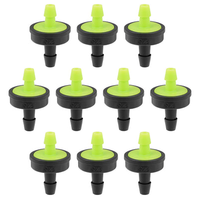 uxcell Uxcell Pressure Compensating Dripper 30L/H Emitter for Garden Lawn Drip Irrigation with Barbed Hose Connector Plastic Green 15pcs