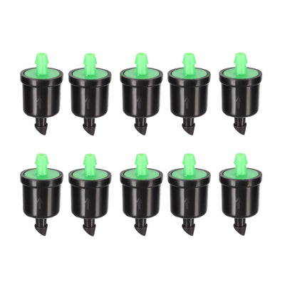 uxcell Uxcell Pressure Compensating Dripper 8GPH 30L/H Emitter for Garden Lawn Drip Irrigation with Barbed Hose Connector Plastic Grey 10pcs