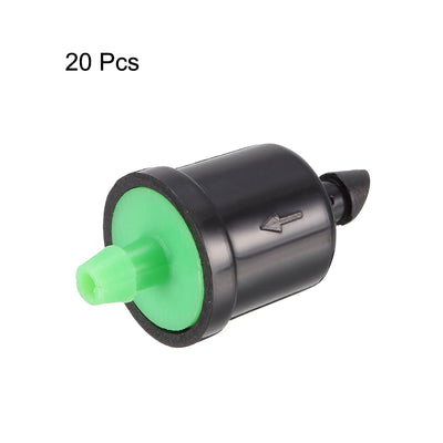 Harfington Uxcell Pressure Compensating Dripper 8GPH 30L/H Emitter for Garden Lawn Drip Irrigation with Barbed Hose Connector Plastic Grey 20pcs